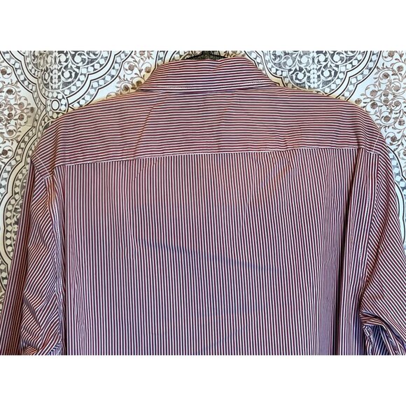 Buffalo David Bitton Mens Red & White Striped Slim Stretch Long Sleeve Shirt Siz - Picture 5 of 12